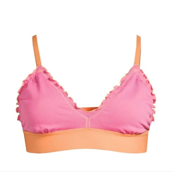 No Boundaries Women's Lettuce Edge Triangle Bralette, Size M - Picture 1 of 8